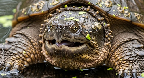 Close-up of Snapping Turtle Face.