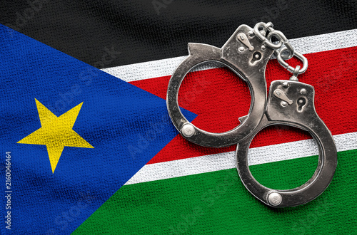Fotografie Flag of Flag of South Sudan and police handcuffs