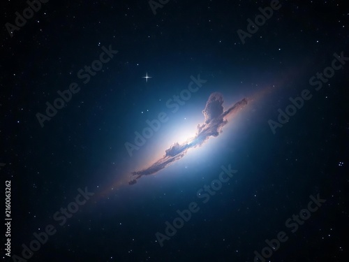 Distant star field with a subtle glowing nebula,  space,  interstellar