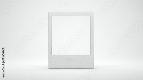 Blank instant photo frame mockup with copy space for picture presentation on white background