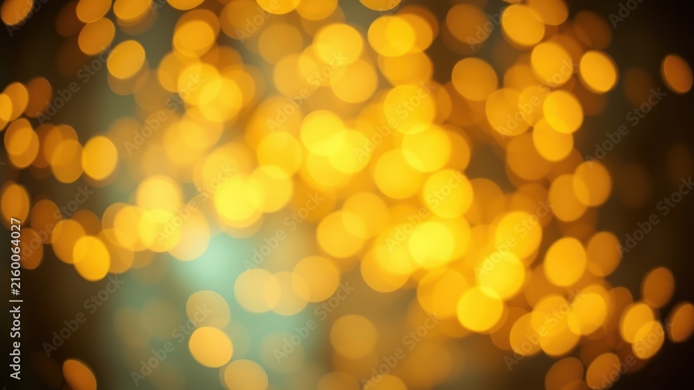 Fototapeta premium Abstract Blurred Background of Golden Bokeh Lights with a Hint of Blue
