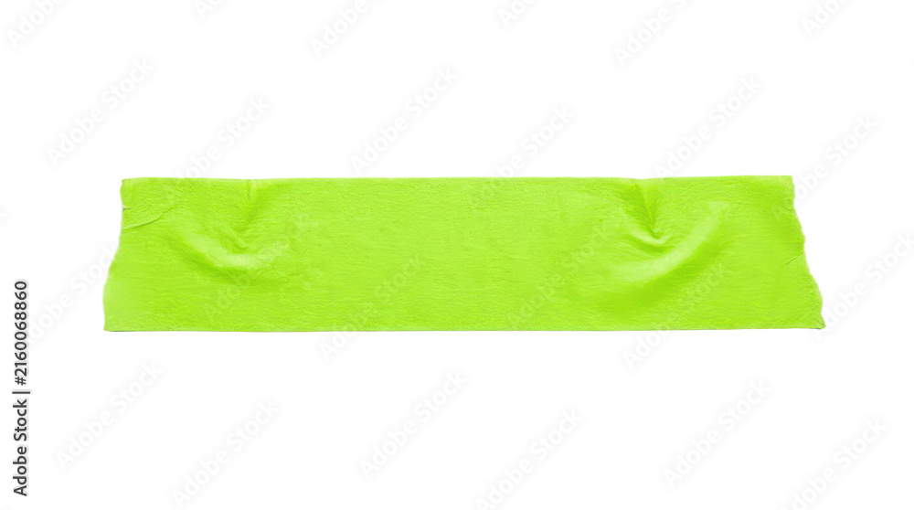 Fototapeta premium Neon green masking tape strip isolated on transparent background