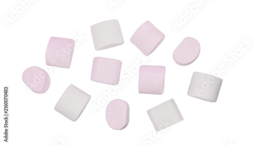 Marshmallows isolated on transparent background. PNG