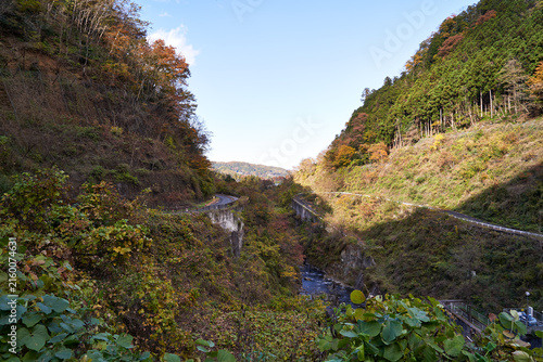 Obraz na płótnie 埼玉県秩父 浦山ダム下の景色