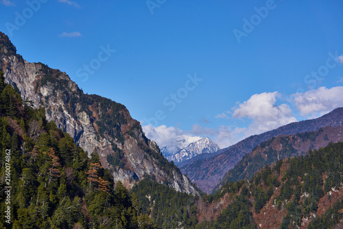 Obraz na płótnie 富山県 黒部ダムからの秋の後立山連峰