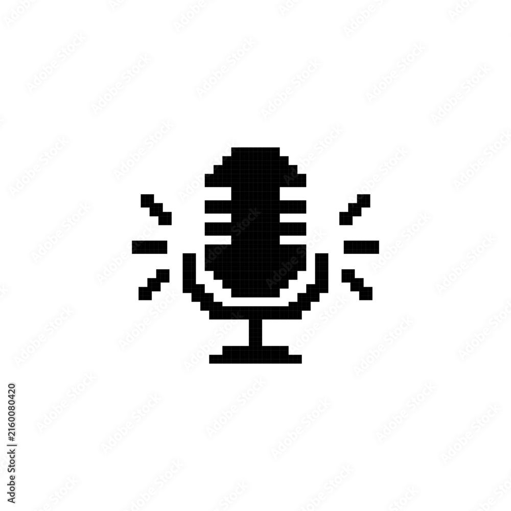 Fototapeta premium Retro studio microphone audio pixel