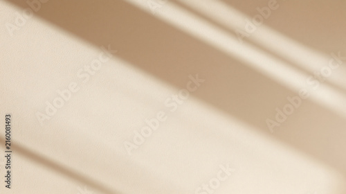 Sunlit Wall Texture: The warm, earthy tone of a wall is highlighted by diagonal light and shadow patterns, creating a serene and minimalist backdrop.