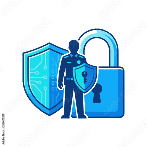 Online Security and Data Protection with Shield and Padlock