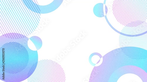 【4K Loop】Geometric Noise Gradient Circle Animation Background for Titles with White Copy Space(blue)
