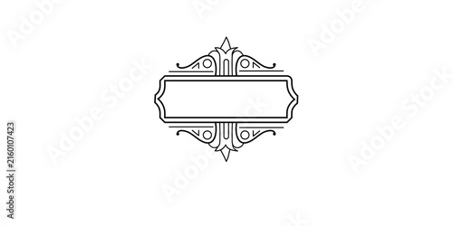 Obraz na plátně Vintage decorative frame with ornate flourishes and symmetrical design isolated