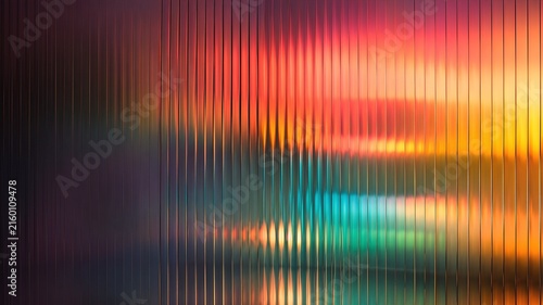 Prismatic Reeded Glass Sunset — Multicolor Architectural Light & Premium Refraction