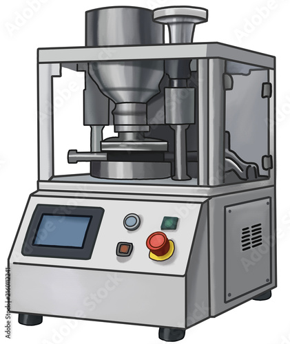 Pharmaceutical Pill Press Illustration