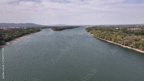 Aerial view of the Danube River