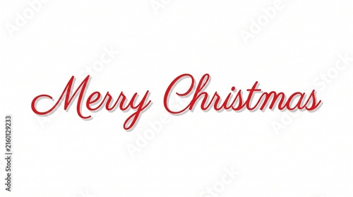 Merry christmas red cursive script typography greeting card design element with christmas written elegant