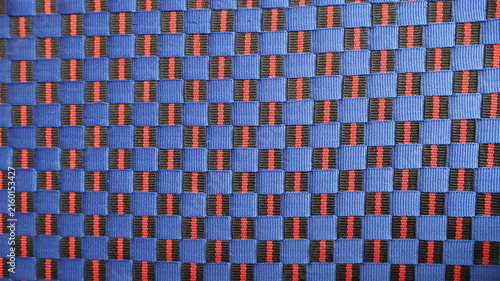 Blue and red woven fabric texture