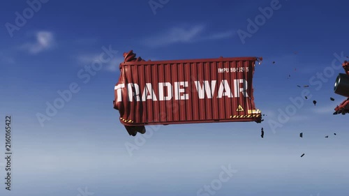 Bullet piercing trade war cargo container