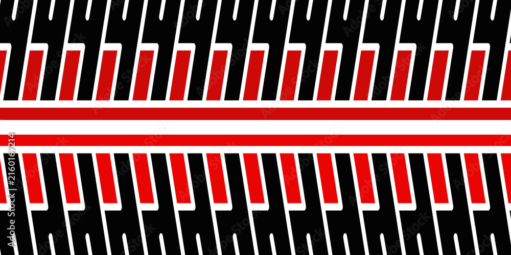 Traditional geometrical ornament isolated on white. Ukrainian Vyshyvanka. Cross stitch. Embroidery in black and red colors . Seamless pattern in vector. Element for design