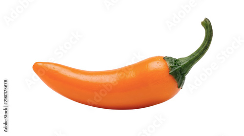 Фотография Fresh Orange Chili Pepper Isolated on Transparent Background for Cooking