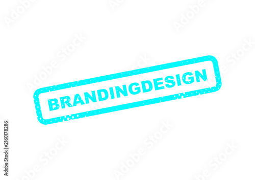 Rubber stamp with branding design text illustration