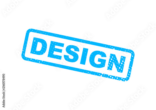 Blue design stamp with word design illustration