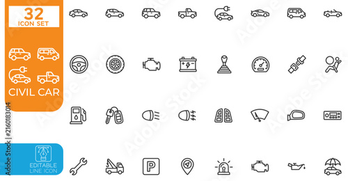 Editable line Vector illustration icon set. editable stroke. vector illustration on transparent background.