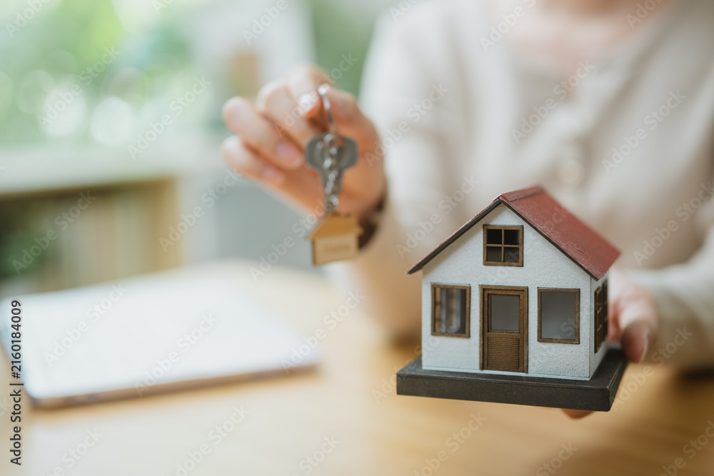 Naklejka premium realestate property mortgage with loan realtor; a real estate contract scene. realestate guides buyer choices, property frames the scene, and mortgage adds useful meaning. In a clear visual scene.