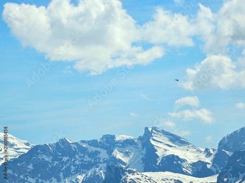 Photography snow covered mountains at stans, swiss