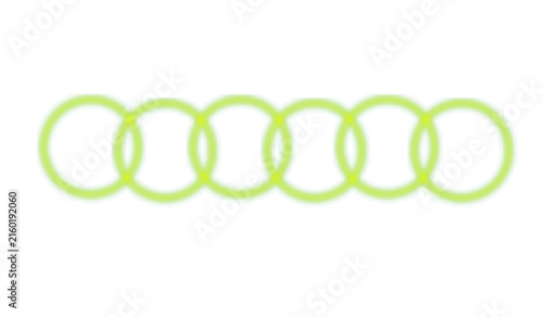 Neon Green Glowing Loop Light Effect on Transparent Background.