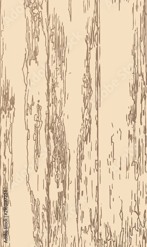 Illustration of natural grain lines and cracks in weathered wood or bark. Wood texture.