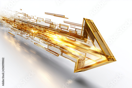 Gold golden arrow icon isolated on white background perfect for cut out design 