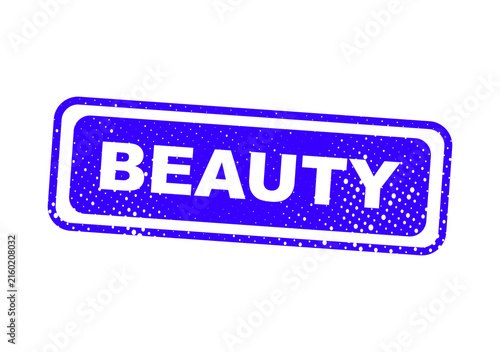 Blue beauty stamp with glitter effect illustration