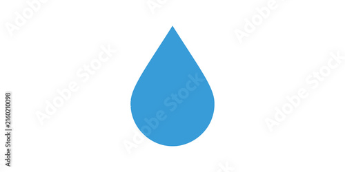 Foto Blue water drop shape simple minimalist element for nature liquid icon