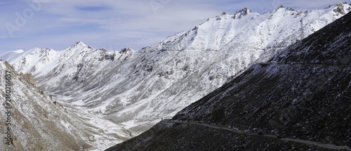 Khardungla pass road with mountain view in Ladakh, India