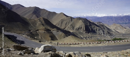 Khardungla pass road with mountain view in Ladakh, India