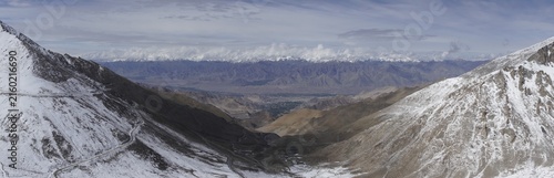 Khardungla pass road with mountain view in Ladakh, India