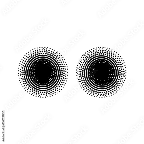 Circular dot patterns with radial gradient from black to white featuring symmetrical radial design and minimalist aesthetic with geometric precision