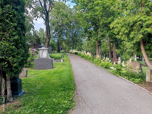 Canvas Print Our Saviour's Cemetery a historic and widely known cemetery located in Oslo, Nor