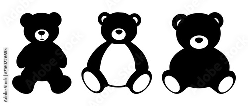 Foto Teddy bear set with black silhouette against white background featuring teddy be