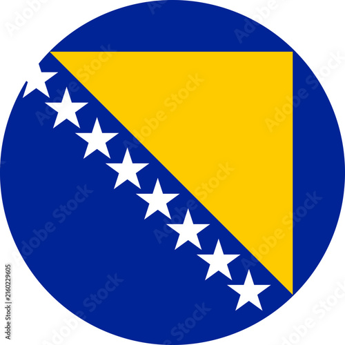 Bild auf Leinwand Round Bosnia and Herzegovina Flag Vector Icon Circular Bosnian Flag Button Eleme