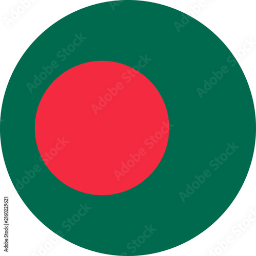 Round Bangladesh Flag Vector Icon Circular Bangladeshi Flag Button Element