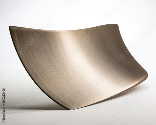 Curved, Brushed Bronze Metal Plate