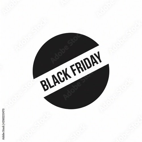 Black Friday Sale Announcement Graphic with Bold Text on Circular Background