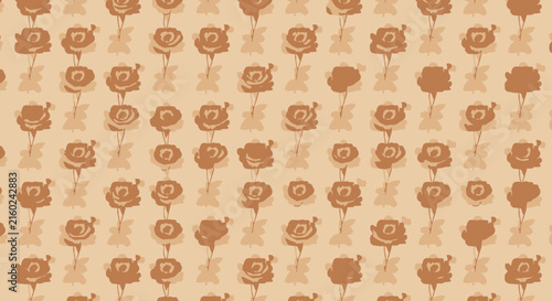 Seamless Floral Pattern: Retro Roses, Vintage Design, Transparent Background