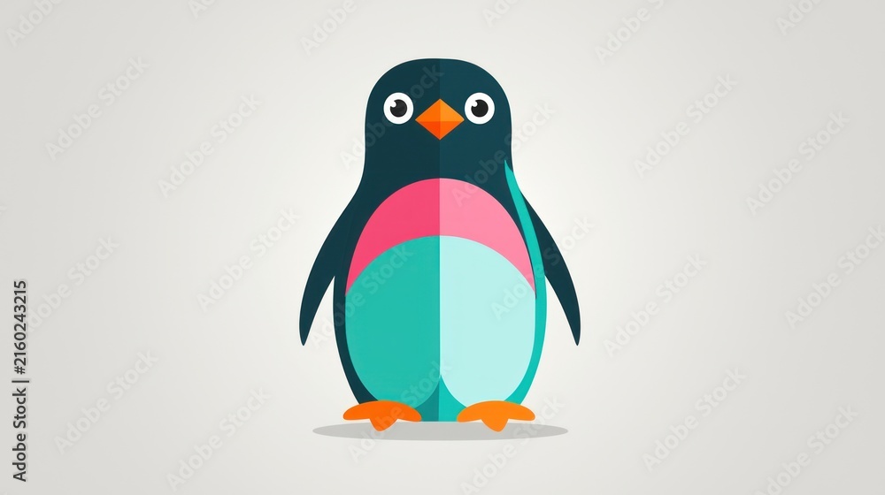 Fototapeta premium Cute Cartoon Penguin Illustration