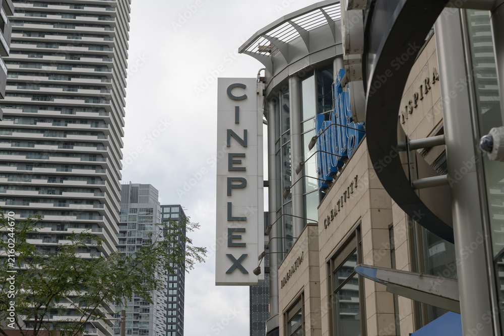 Fototapeta premium wall-mounted projecting sign outside Cineplex Cinemas Yonge-Eglinton Centre (2300 Yonge St), Toronto