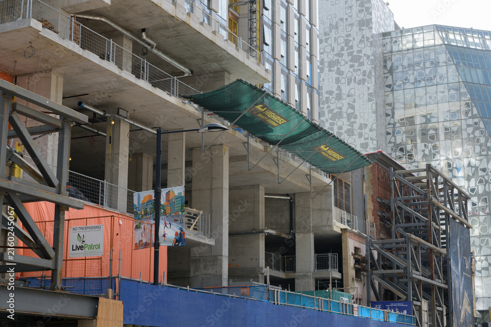 Fototapeta premium construction of Concord Sky, a mixed-use condominium tower at 391 Yonge St (southeast corner of Gerrard) designed by Kohn Pedersen Fox (KPF), Toronto