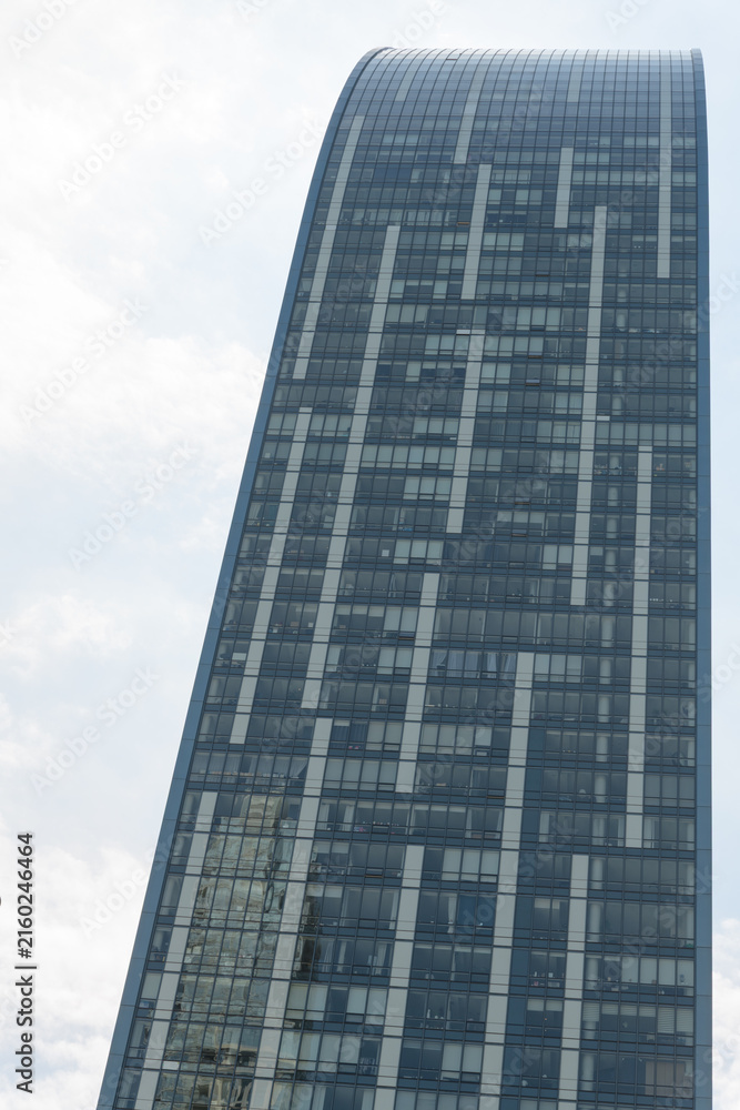 Naklejka premium north elevation of L-Tower, Daniel Libeskind's sculptural residential tower at 8 The Esplanade, Toronto