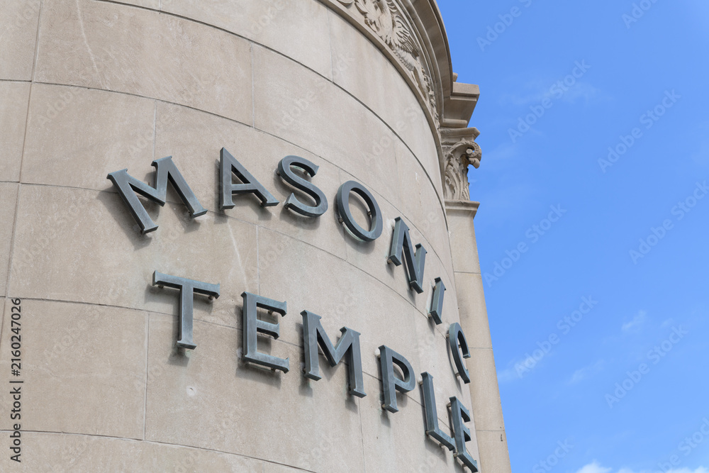 Fototapeta premium historic Masonic Temple designed by William F Sparling, completed 1918, located at 888 Yonge St, Toronto