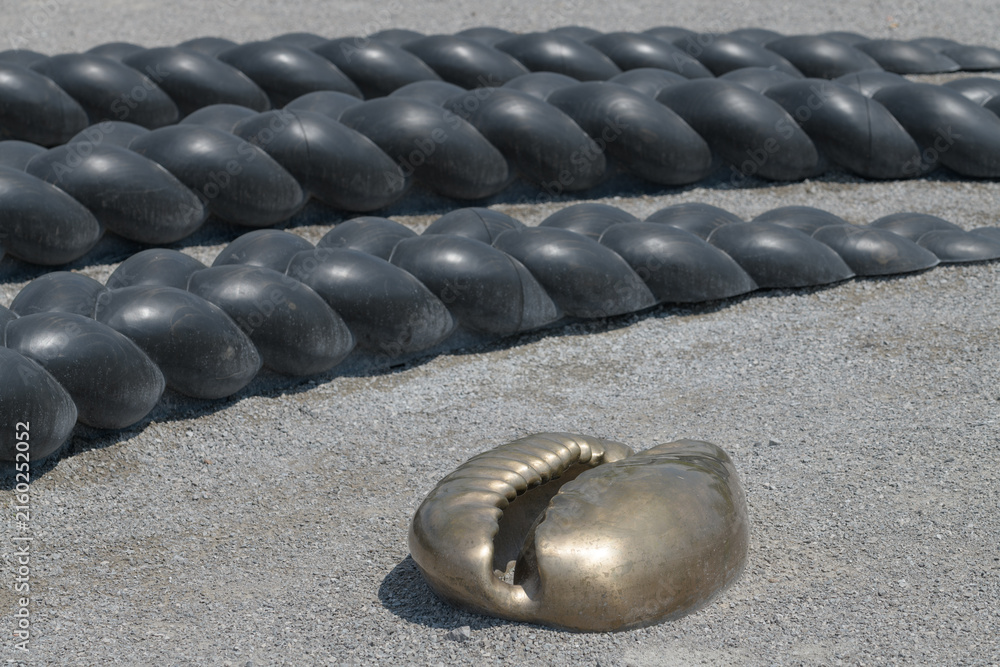 Fototapeta premium detail of public sculpture art installation called 