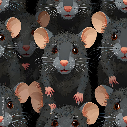 Isolated rat pattern cartoon